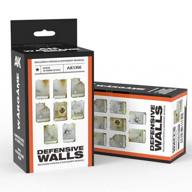 AK Interactive Defensive Walls Wargame Set (Resin 30-35mm) AK1356